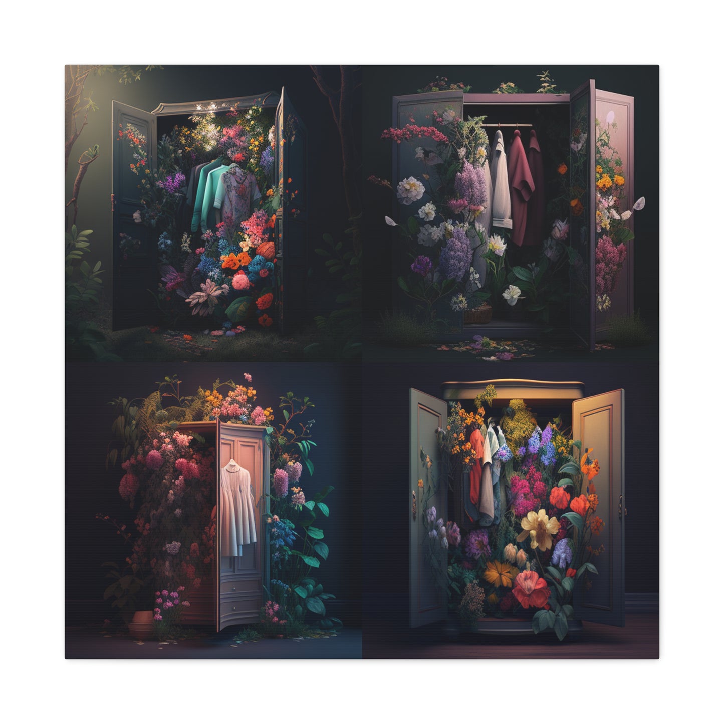 Canvas Gallery Wraps A Wardrobe Surrounded by Flowers 5