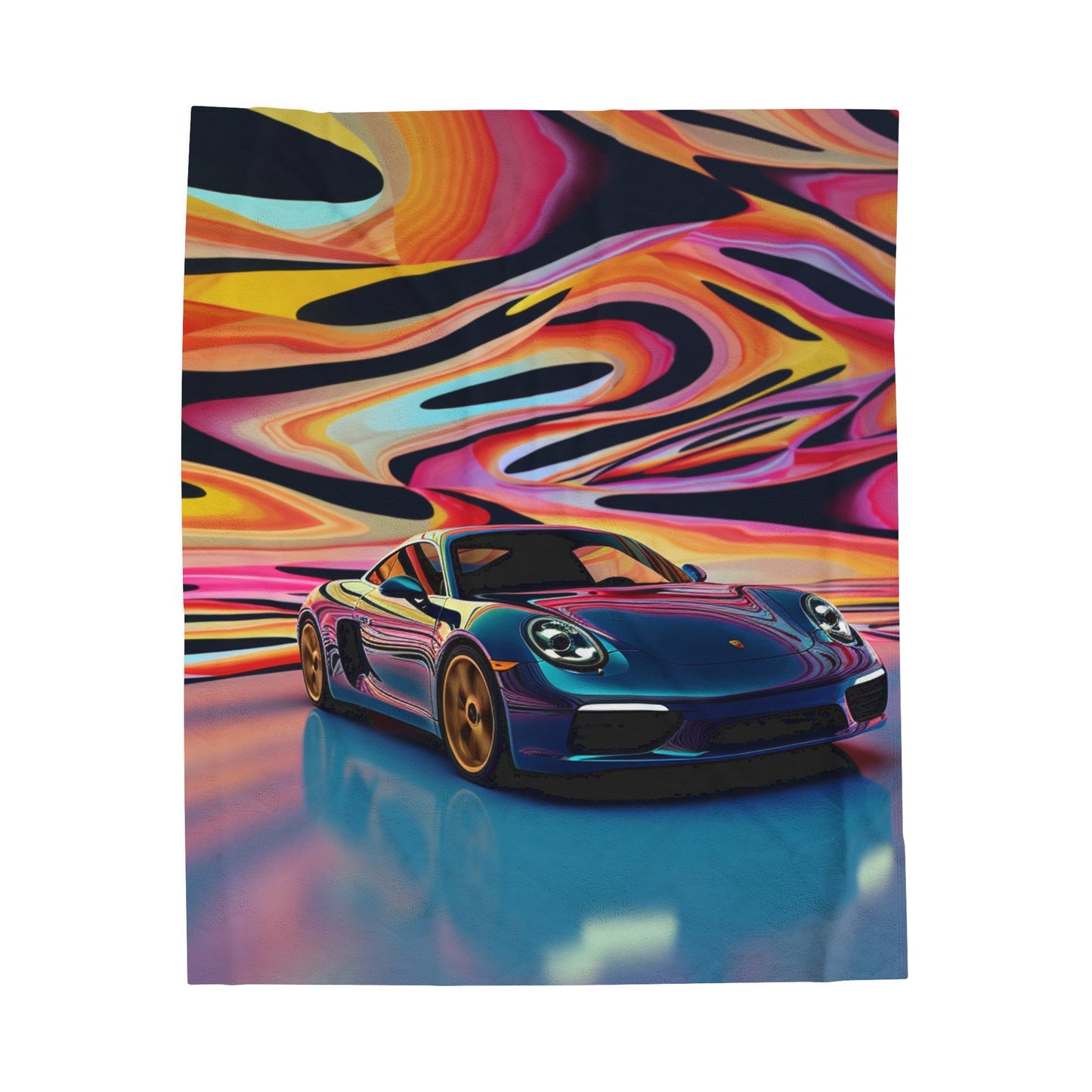 Velveteen Plush Blanket Porsche Water Fusion 2