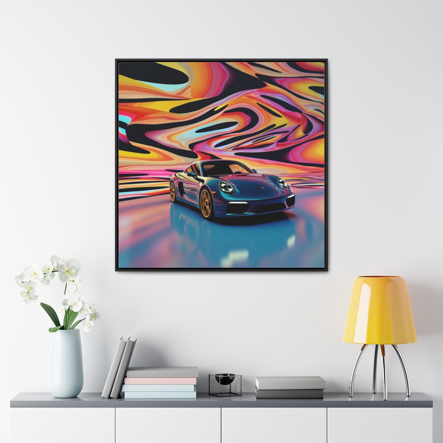 Gallery Canvas Wraps, Square Frame Porsche Water Fusion 2