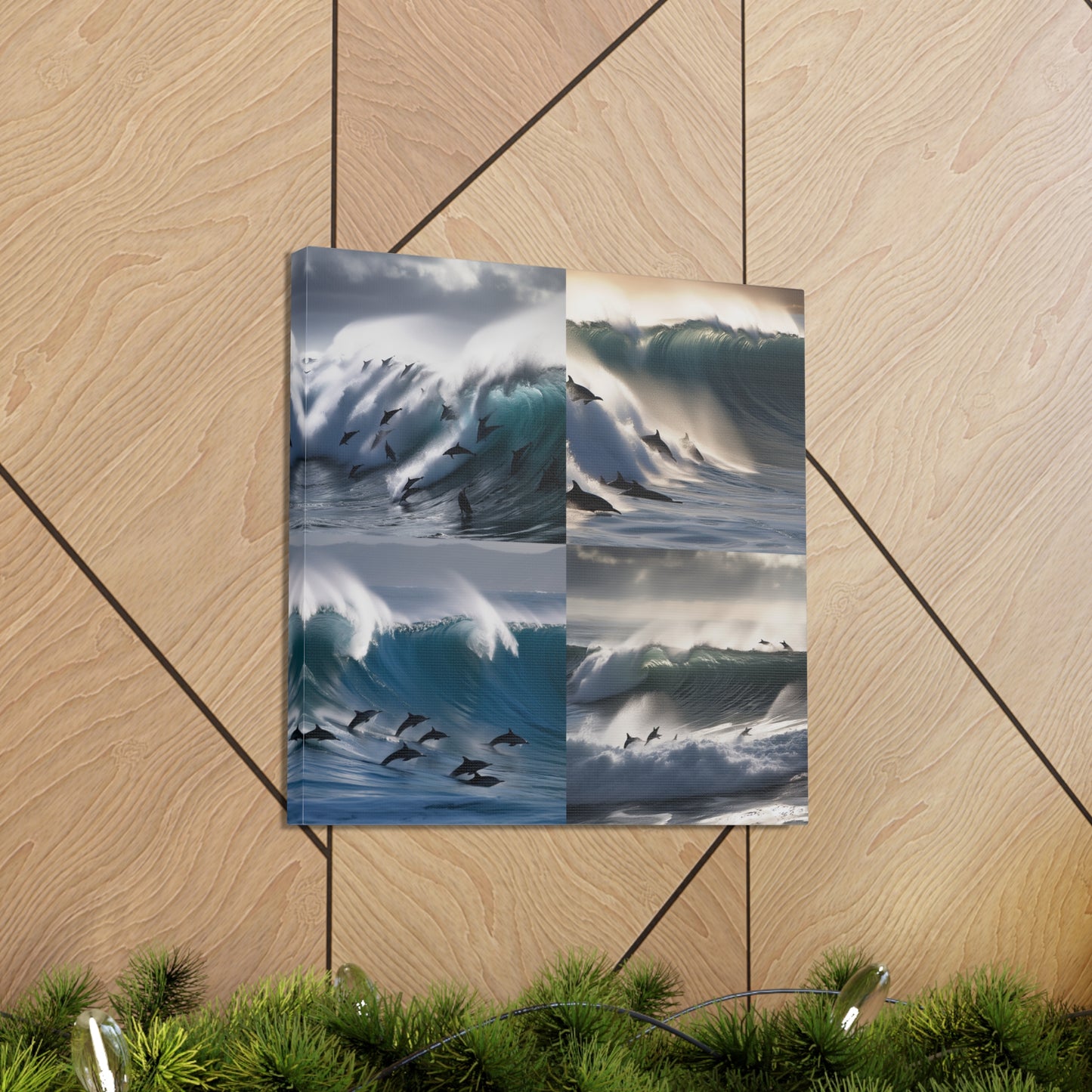 Canvas Gallery Wraps Dolphin Wave 4 Pack