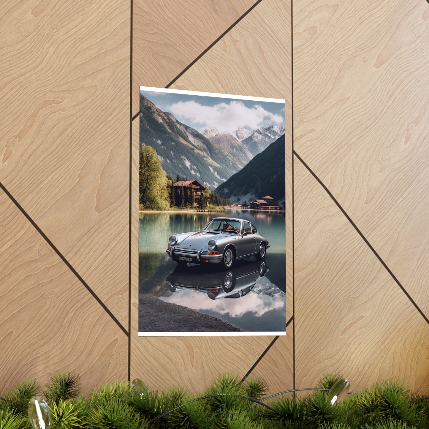 Premium Matte Vertical Posters Porsche Lake 2