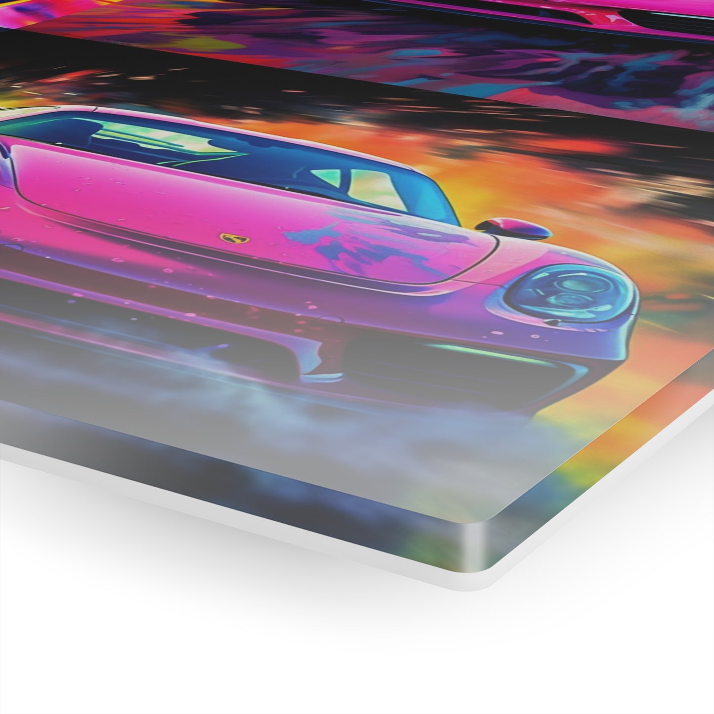 Acrylic Prints Pink Porsche water fusion 5