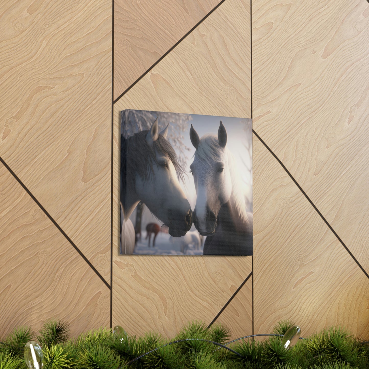 Canvas Gallery Wraps Snow Horse Love