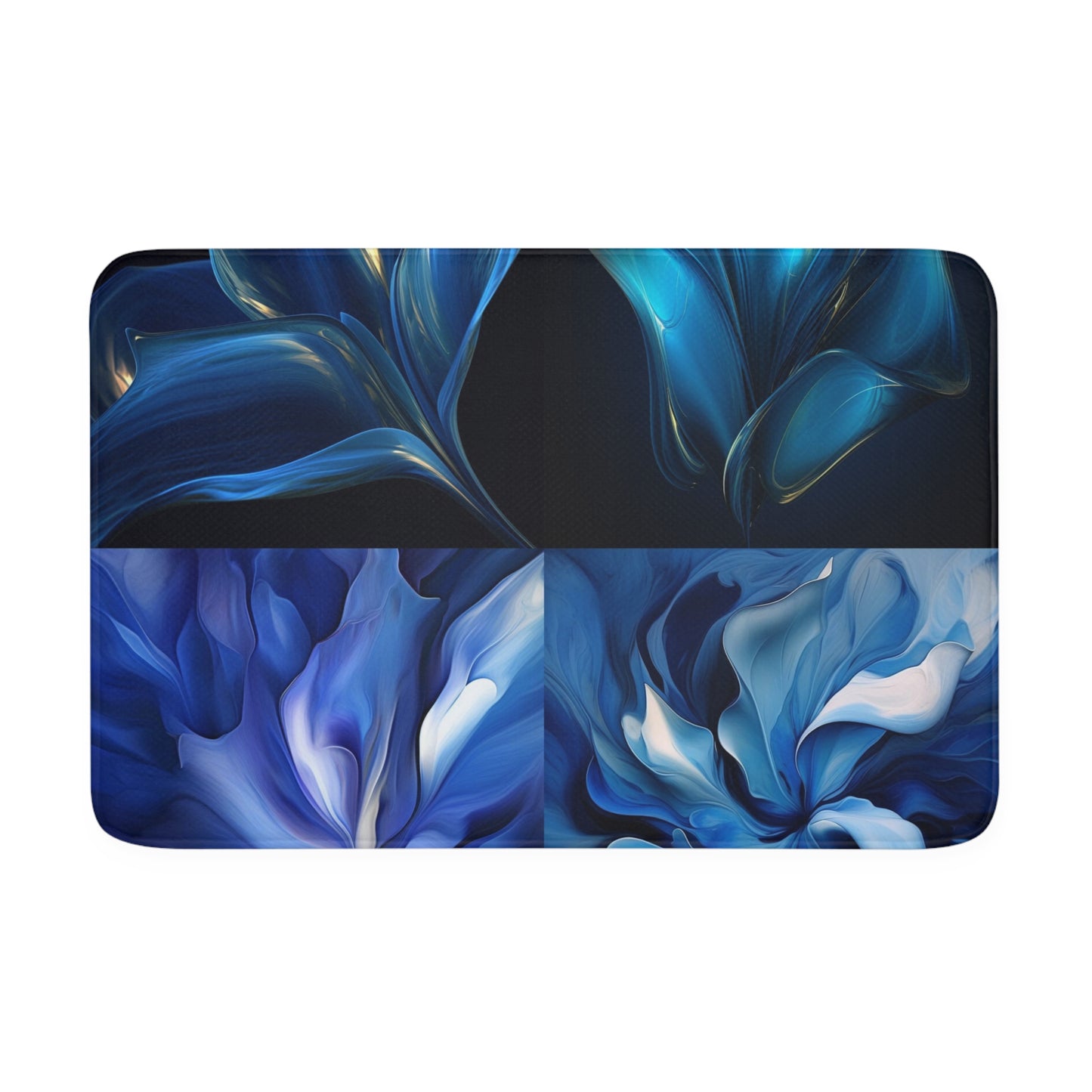 Memory Foam Bath Mat Abstract Blue Tulip 5