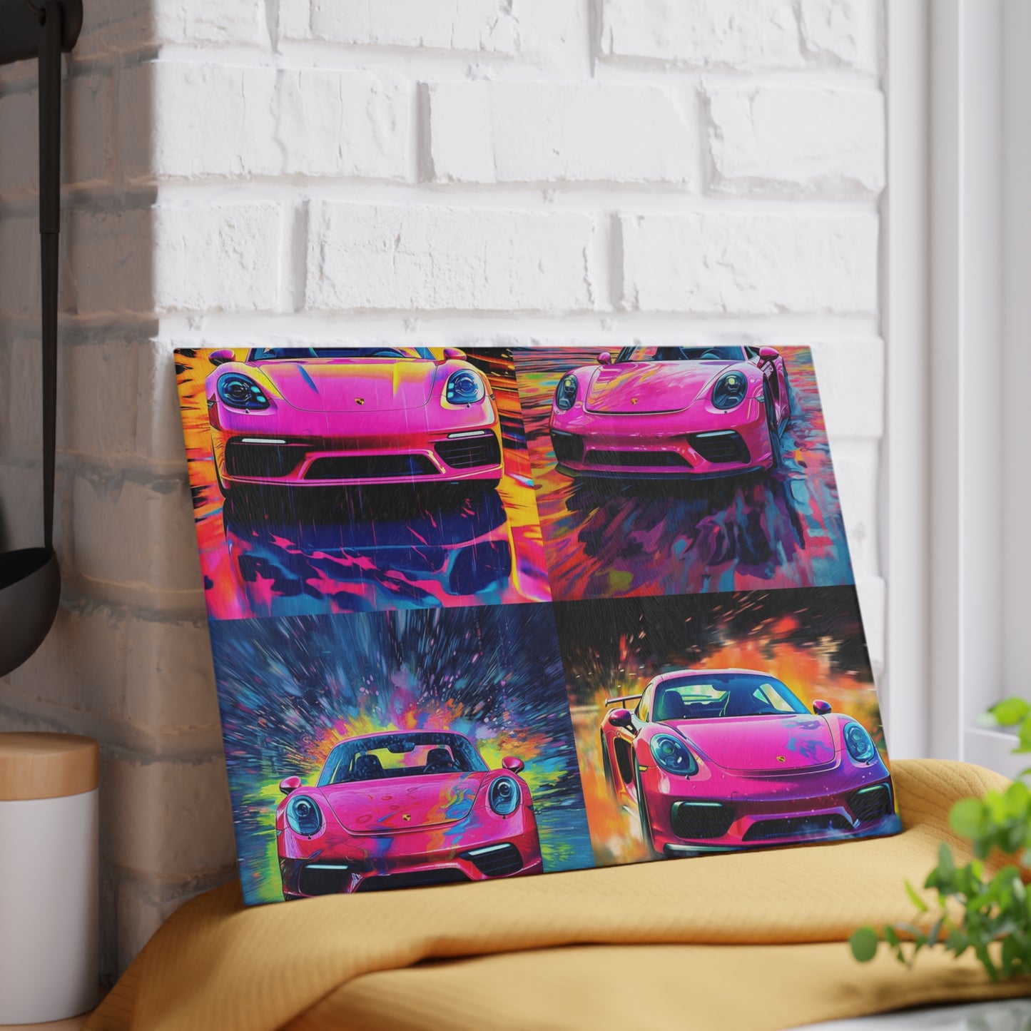 Glass Cutting Board Pink Porsche water fusion 5