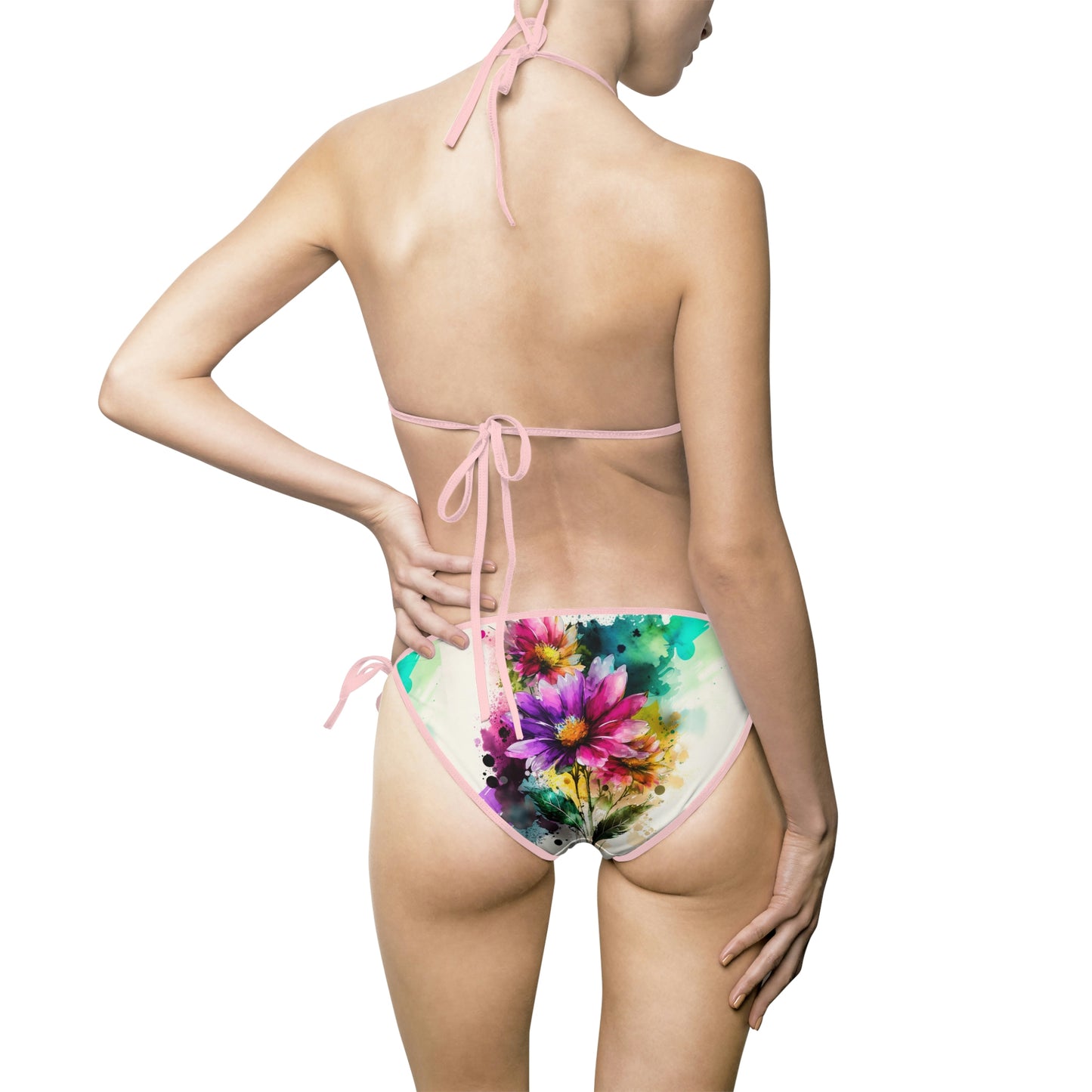 Women's Bikini Swimsuit (AOP) bright spring flowers 1