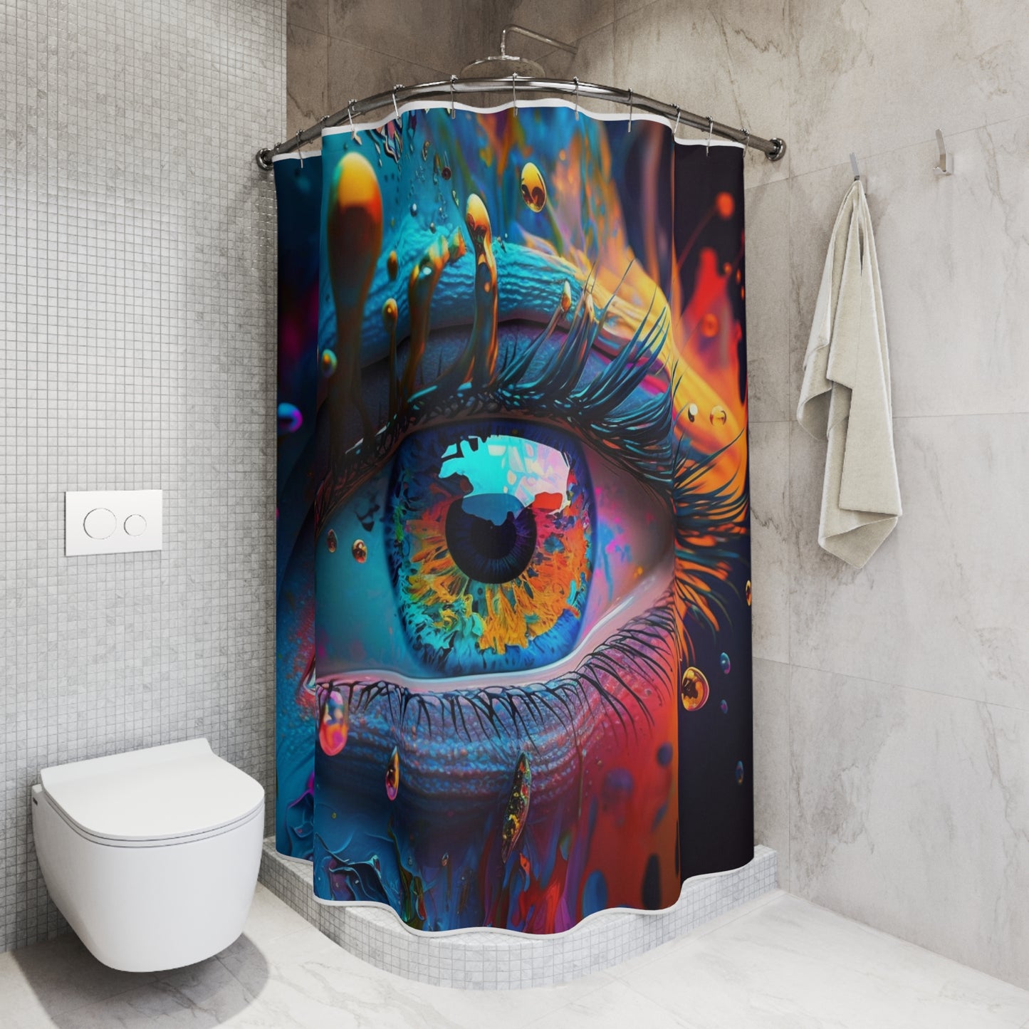 Polyester Shower Curtain Macro Eye Photo 1