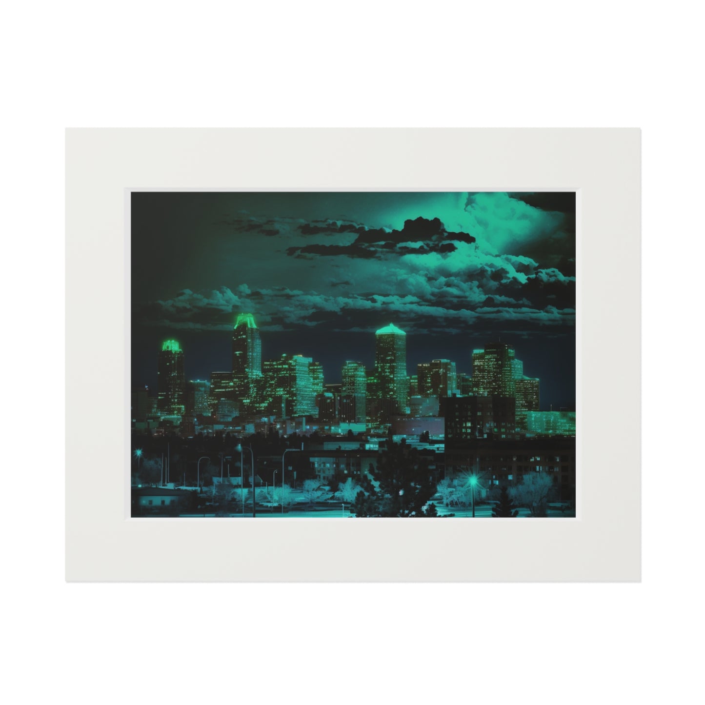 Fine Art Prints (Passepartout Paper Frame) Neon Denver 2