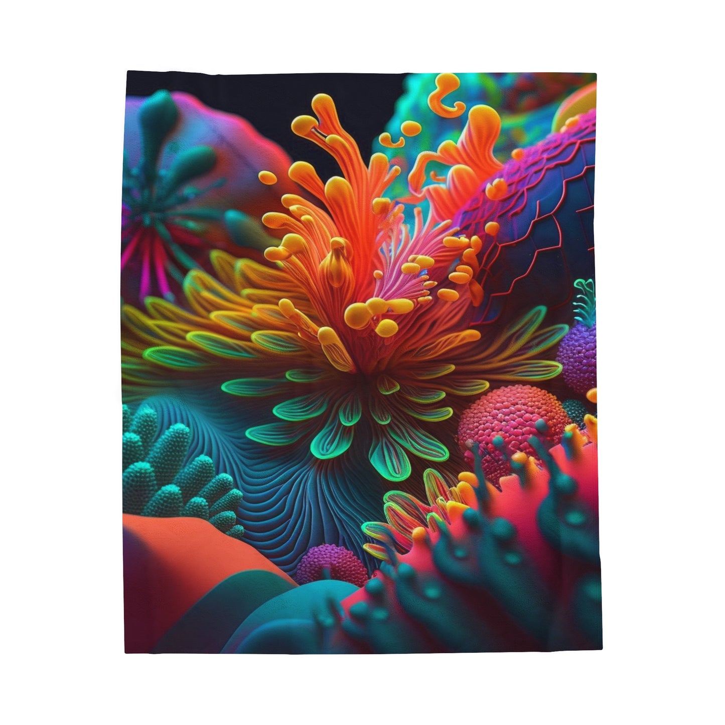 Velveteen Plush Blanket Ocean Life Macro 3