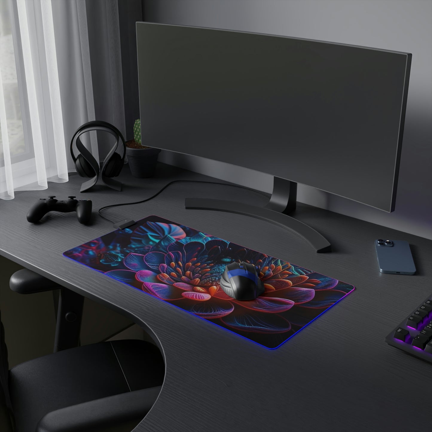 LED Gaming Mouse Pad Neon Florescent Glow 4