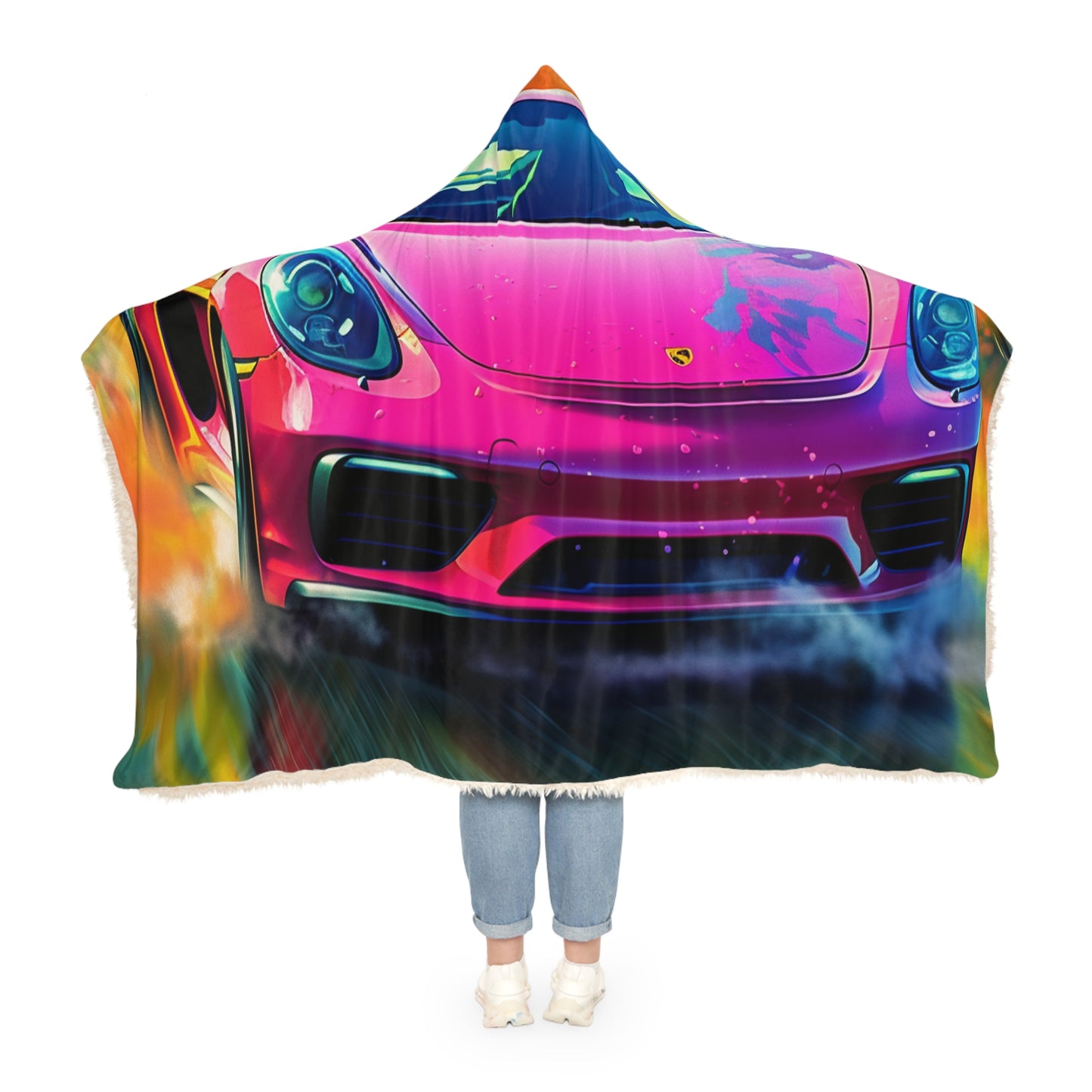 Snuggle Hooded Blanket Pink Porsche water fusion 4