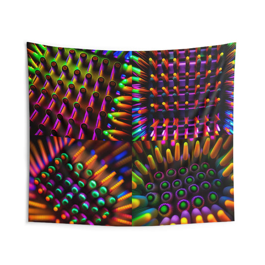 Indoor Wall Tapestries Macro Cactus neon square