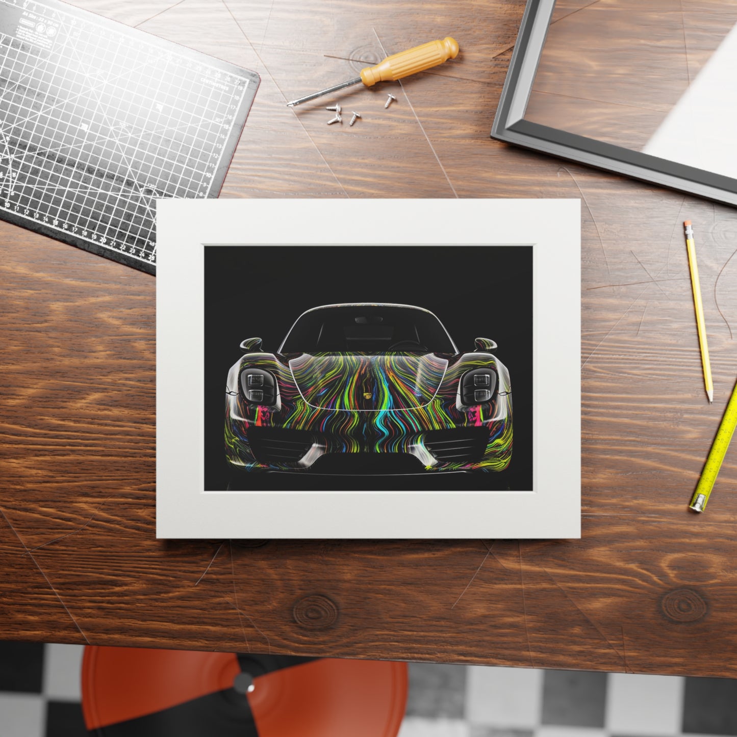Fine Art Prints (Passepartout Paper Frame) Porsche Line 3