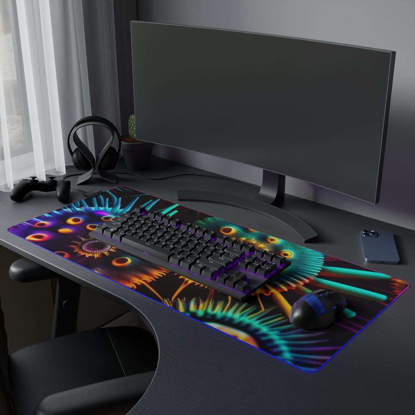 LED Gaming Mouse Pad Neon Macro 4