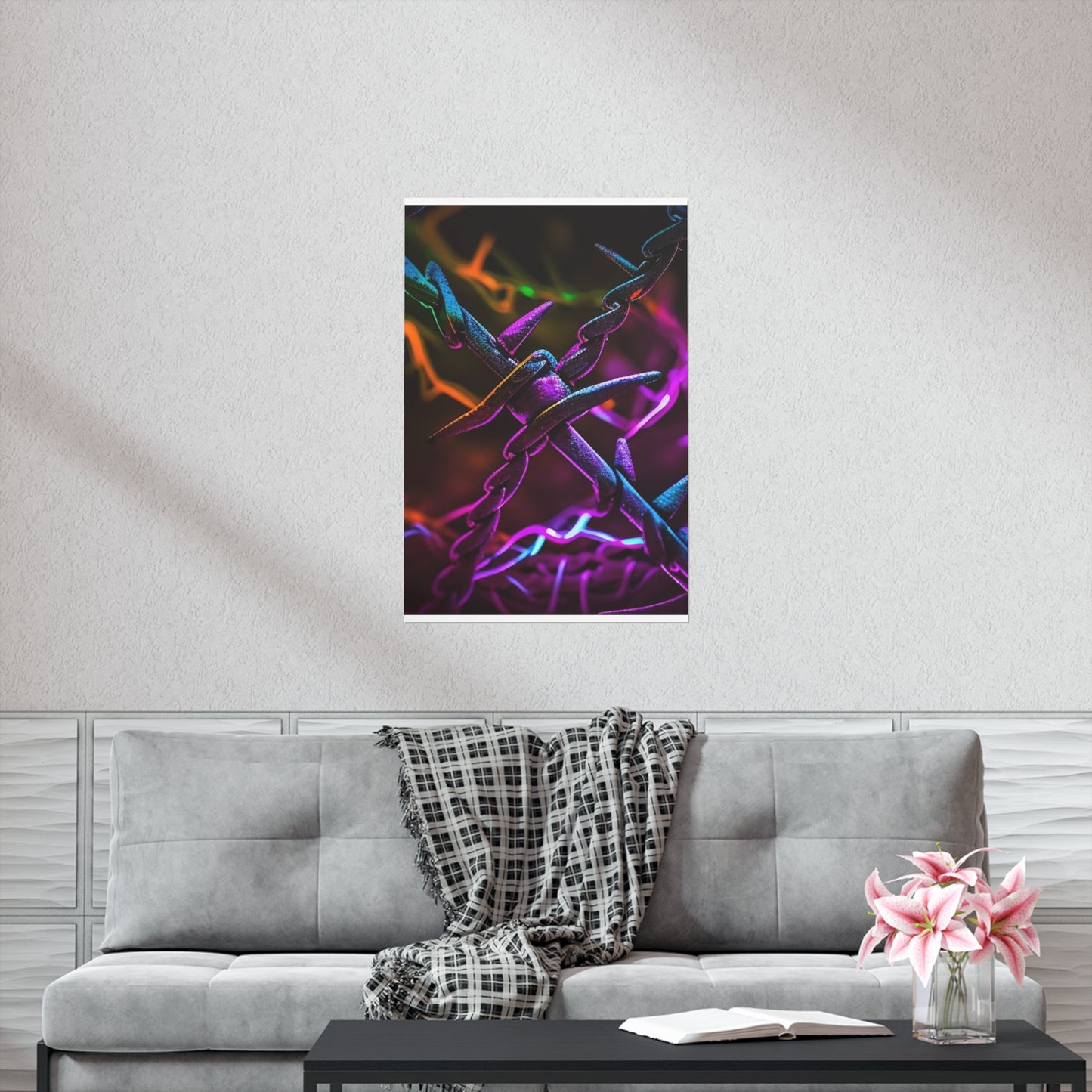 Premium Matte Vertical Posters Macro Neon Barb 4