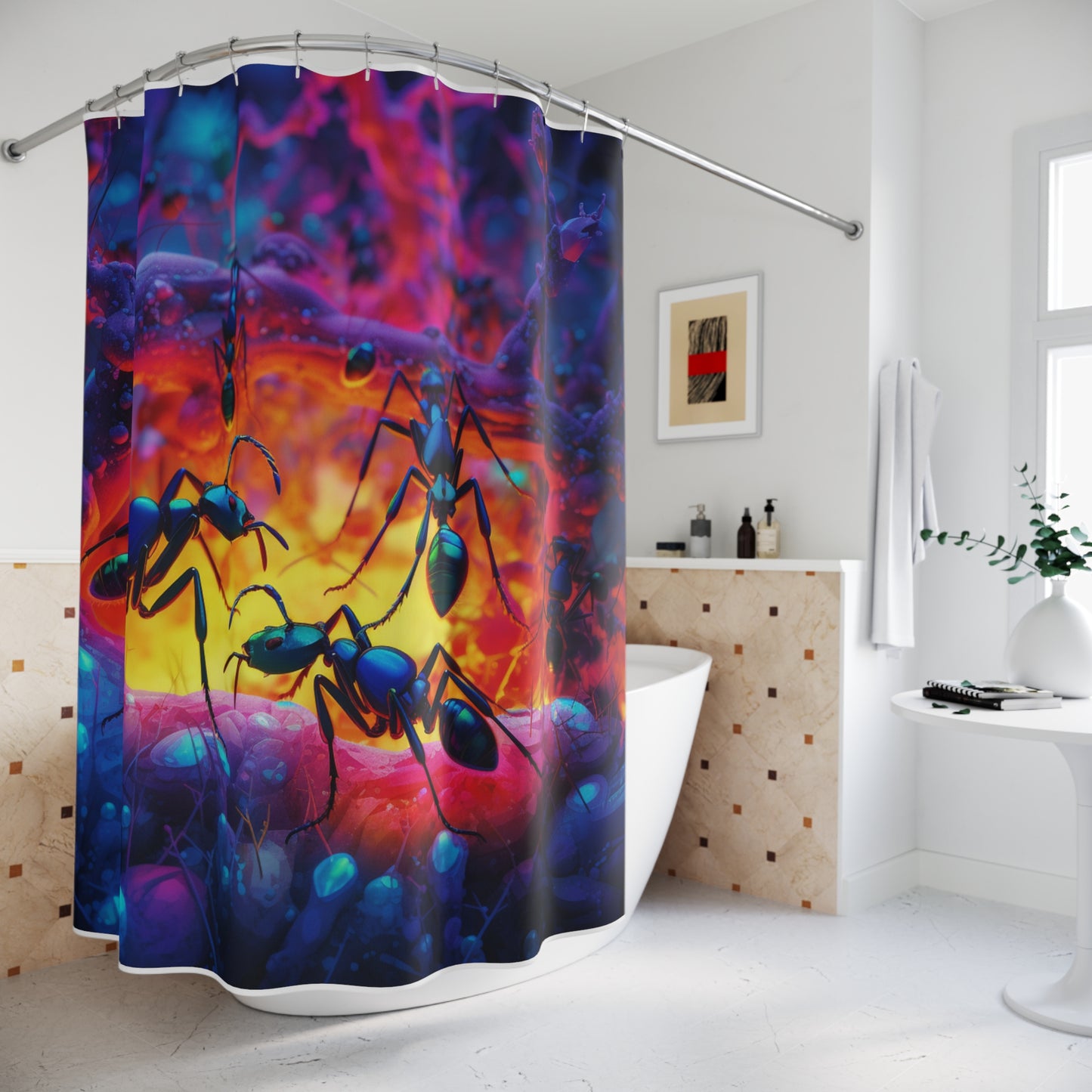 Polyester Shower Curtain Ants Home 3
