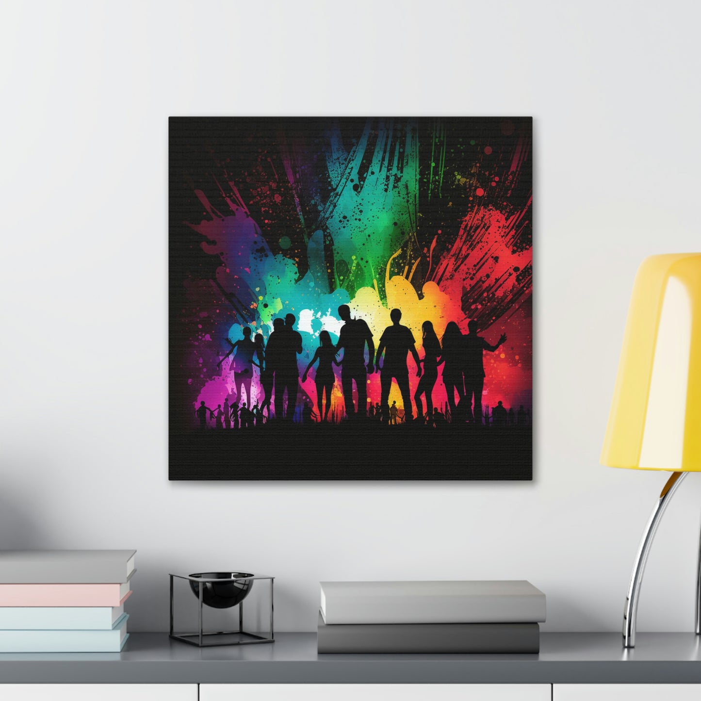 Canvas Gallery Wraps Silhouettes Color Party 1