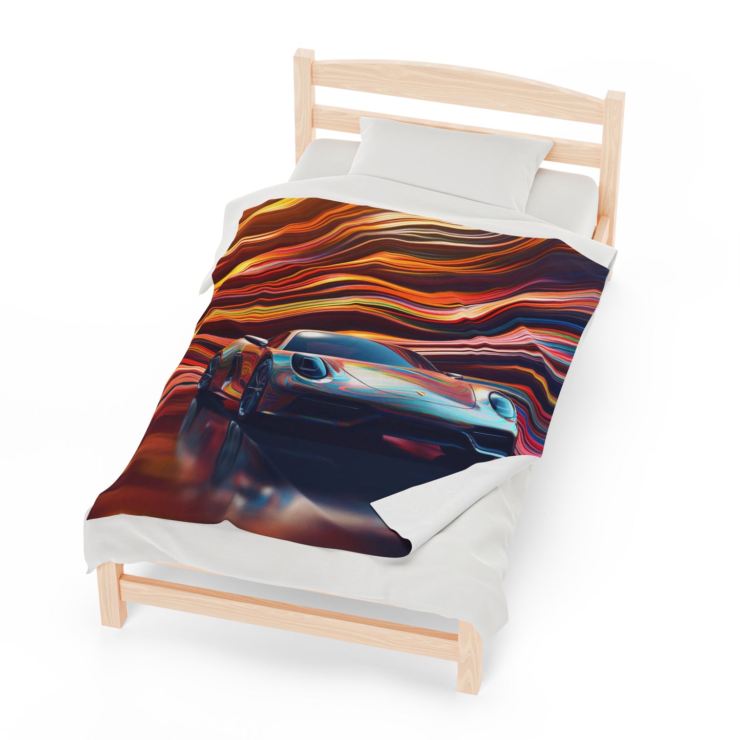 Velveteen Plush Blanket Porsche Water Fusion 1