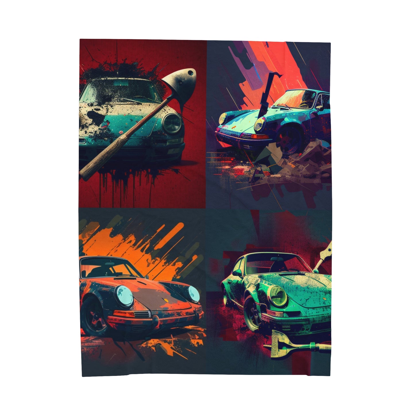 Velveteen Plush Blanket Porsche Abstract 5