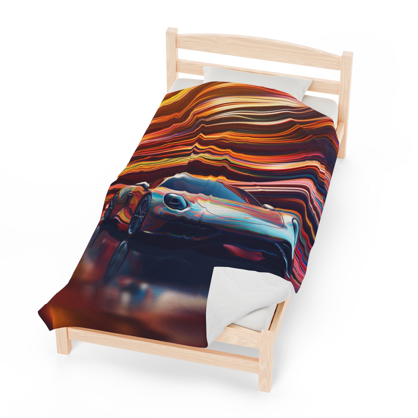 Velveteen Plush Blanket Porsche Water Fusion 1