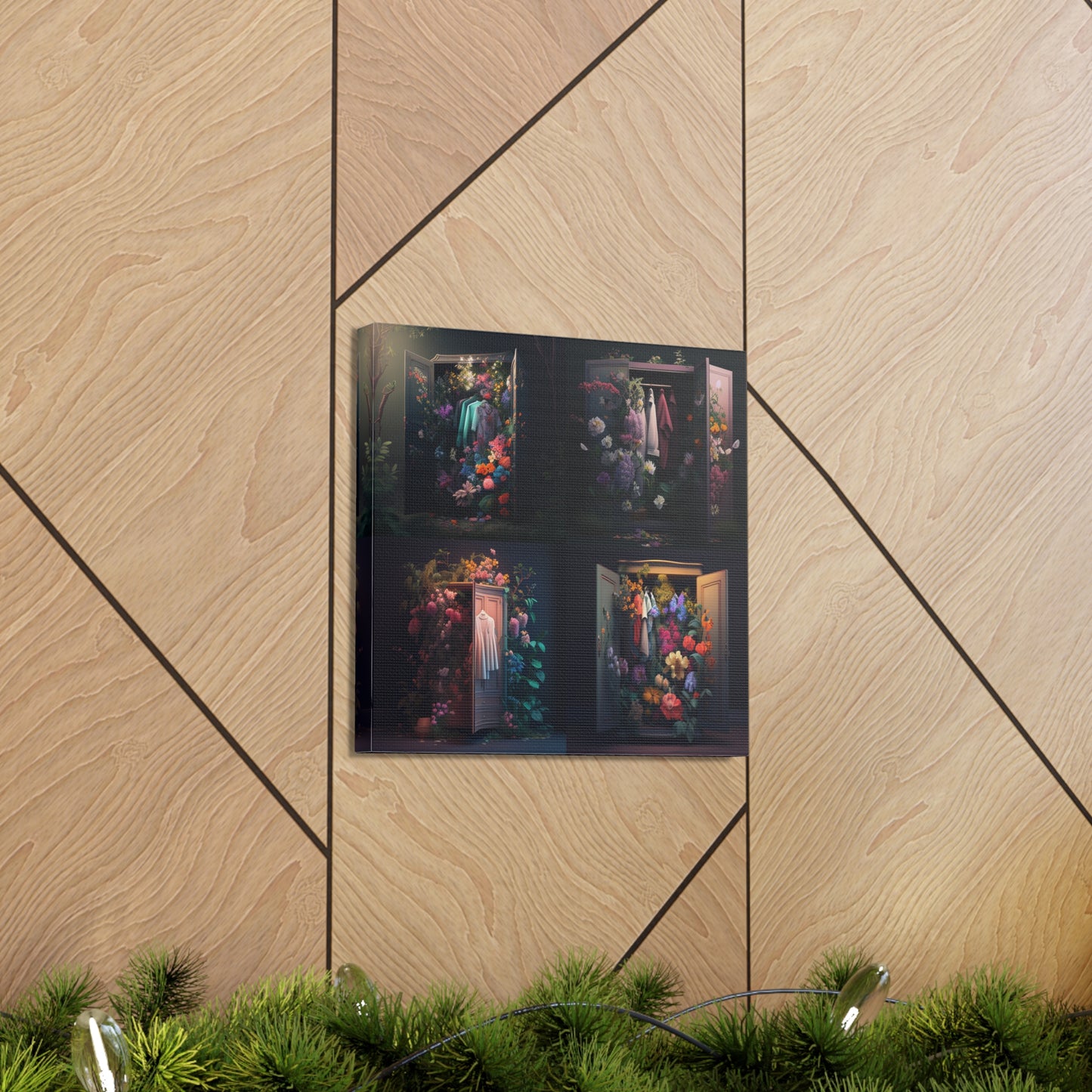 Canvas Gallery Wraps A Wardrobe Surrounded by Flowers 5