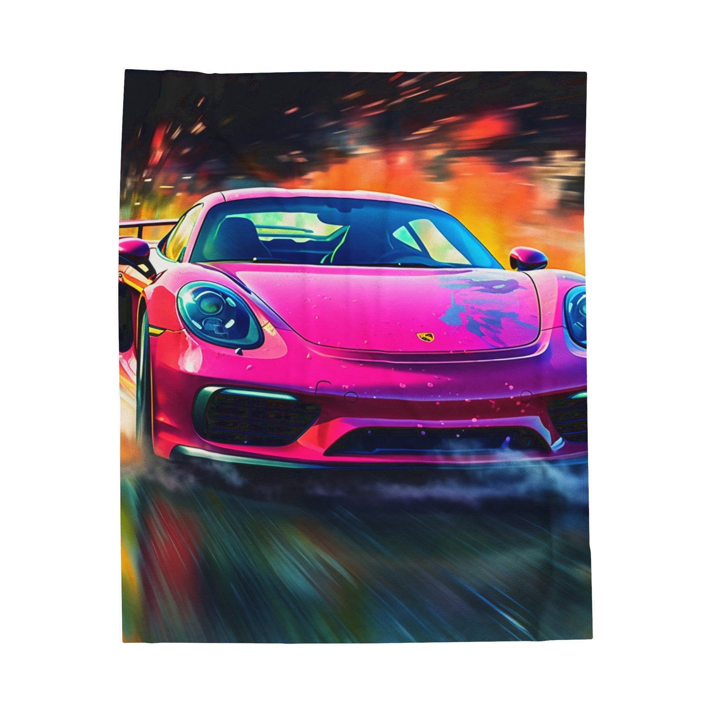 Velveteen Plush Blanket Pink Porsche water fusion 4