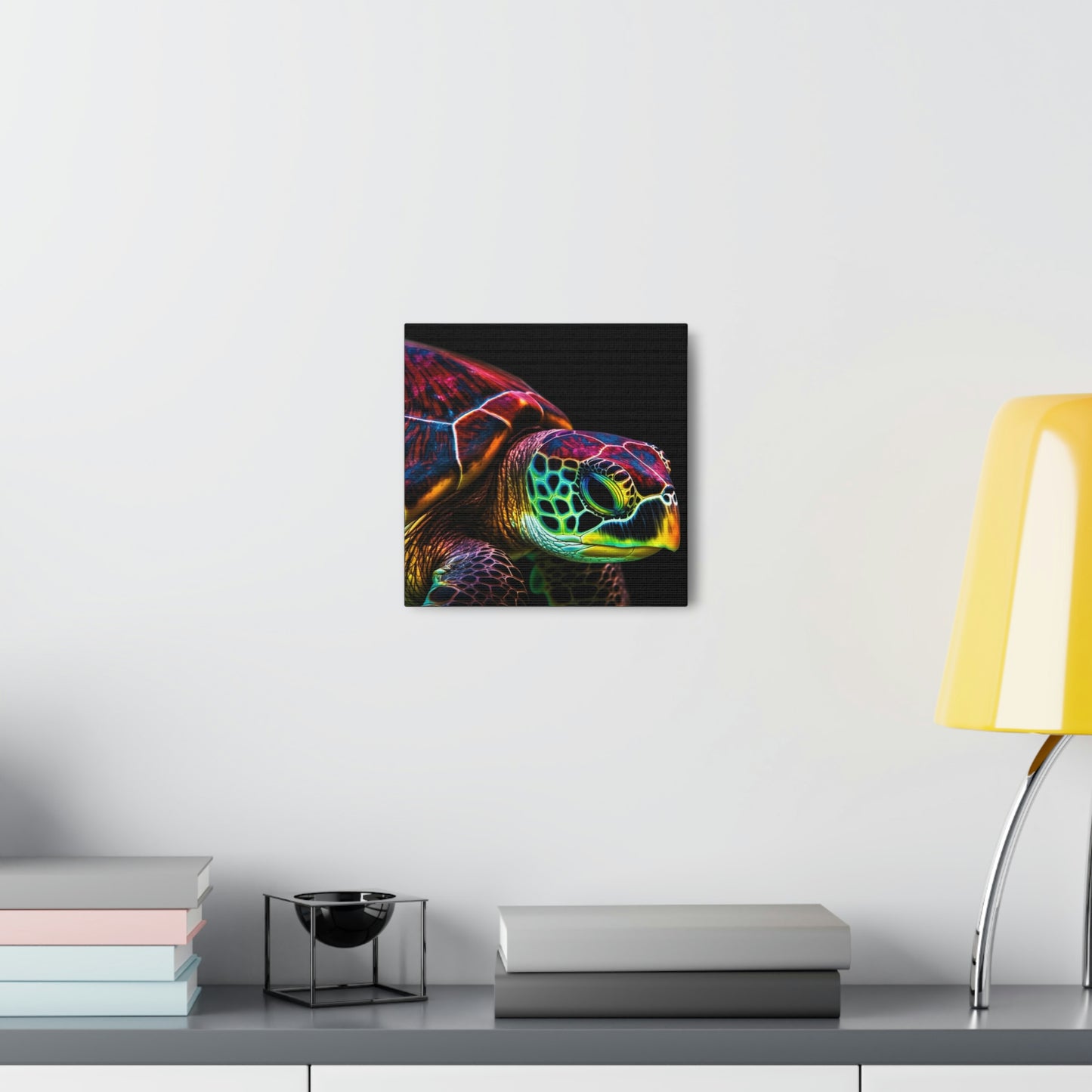 Canvas Gallery Wraps Neon Sea Turtle 3