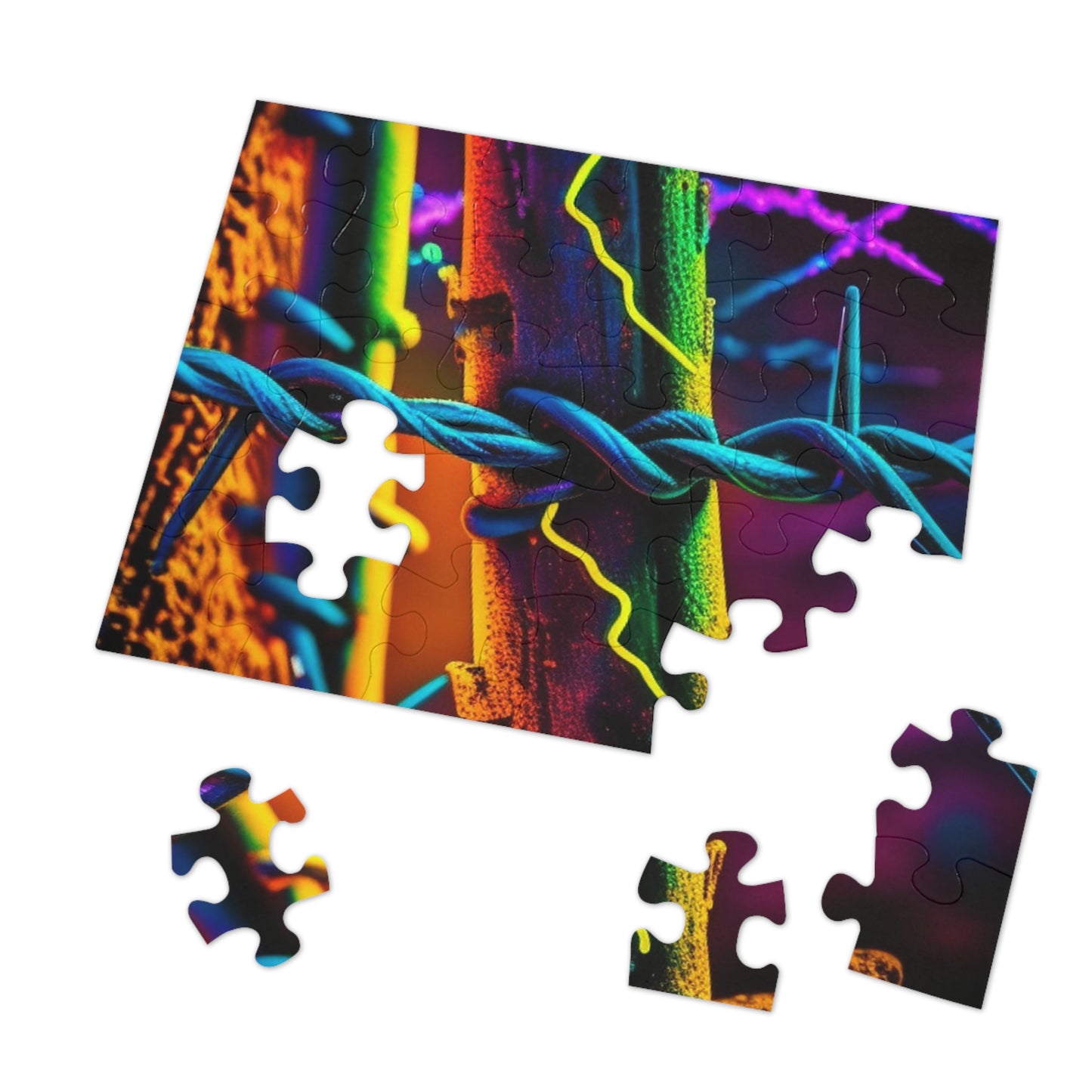 Jigsaw Puzzle (30, 110, 252, 500,1000-Piece) Macro Neon Barb 2