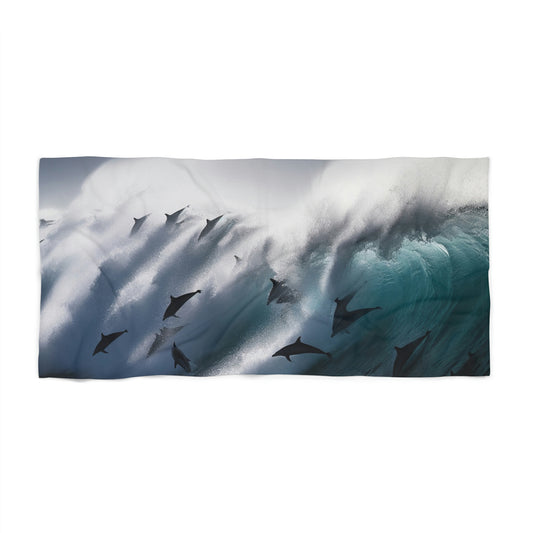 Beach Towel Dolphin Wave 1