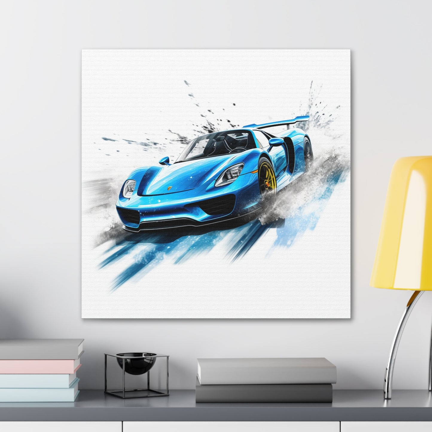 Canvas Gallery Wraps 918 Spyder with white background driving fast on water 3