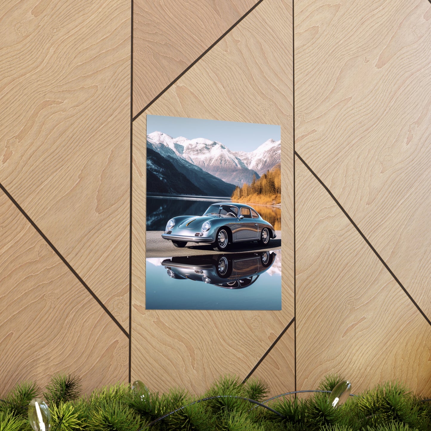 Premium Matte Vertical Posters Porsche Lake 1