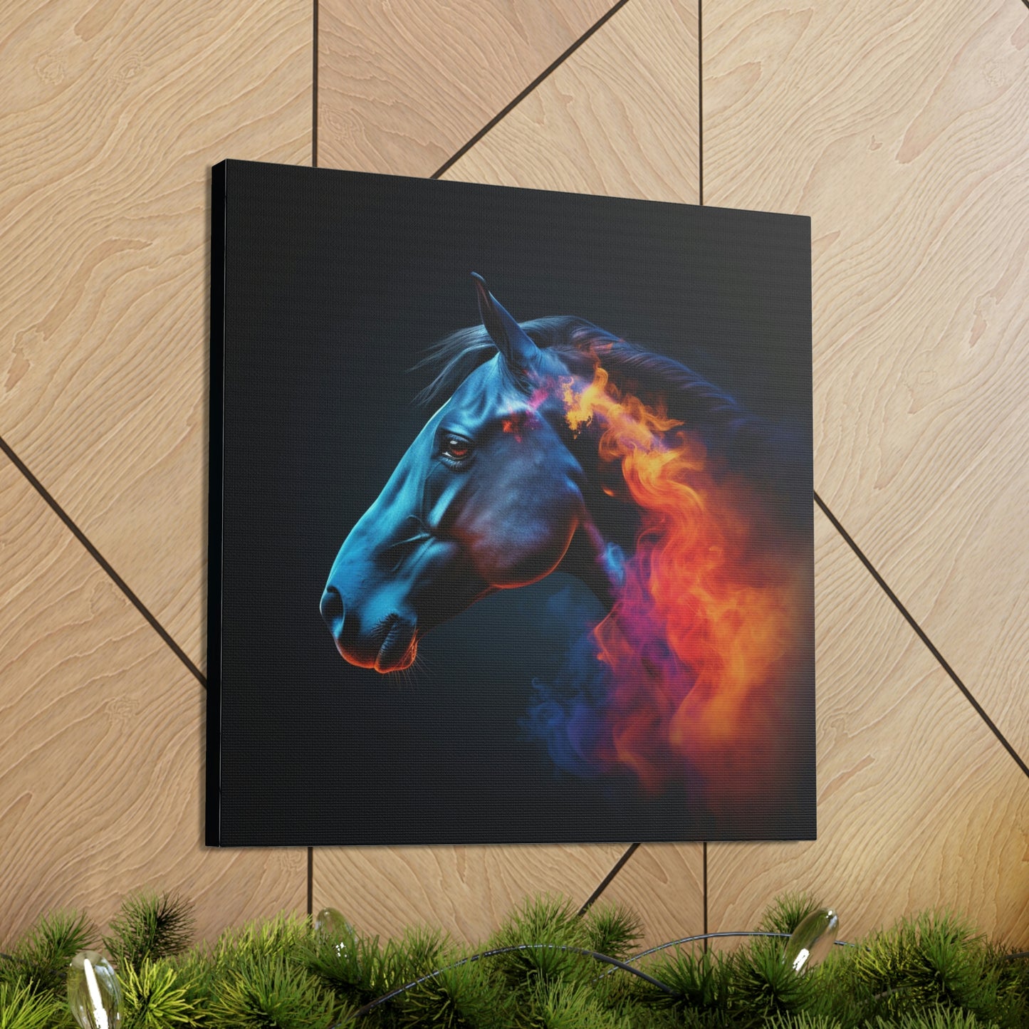 Canvas Gallery Wraps Neon Horses 4