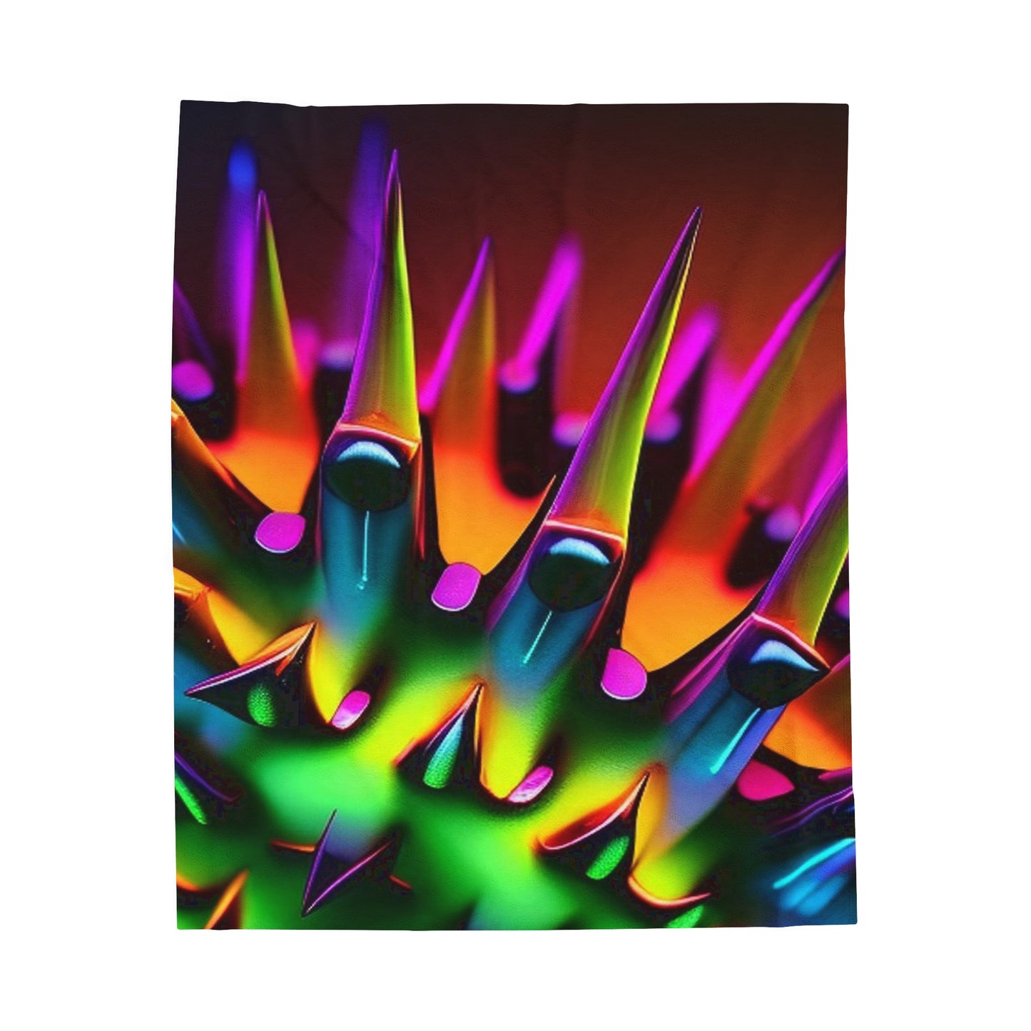 Velveteen Plush Blanket Macro Neon Spike 1