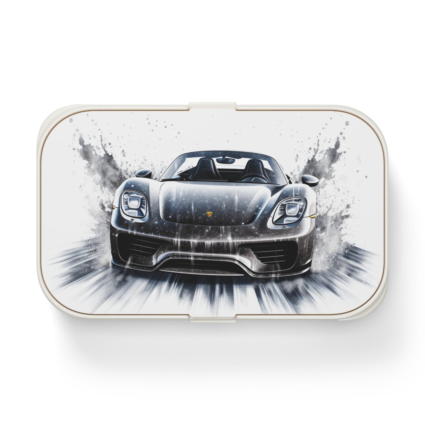 Bento Lunch Box 918 Spyder white background driving fast with water splashing 3