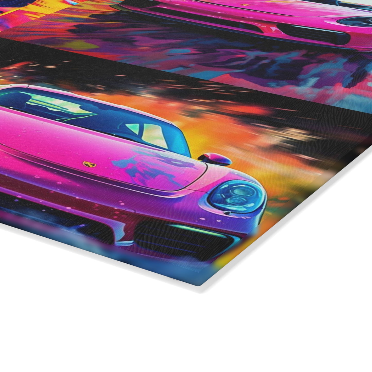 Glass Cutting Board Pink Porsche water fusion 5