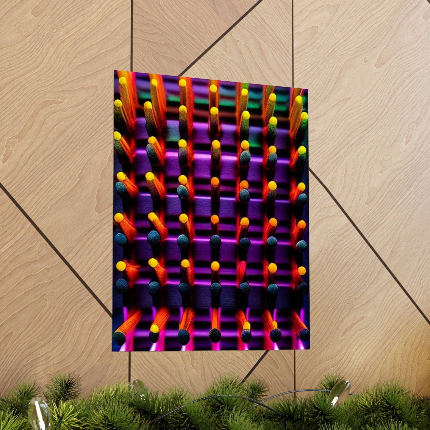 Premium Matte Vertical Posters Macro Cactus neon square 2