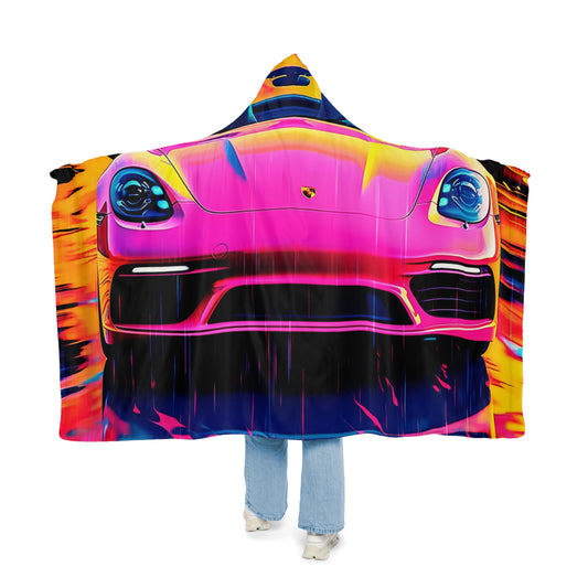 Snuggle Hooded Blanket Pink Porsche water fusion 1