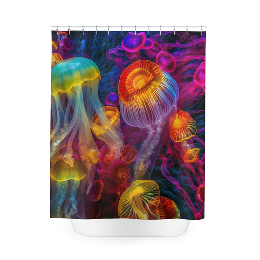 Polyester Shower Curtain neon party jelly 4
