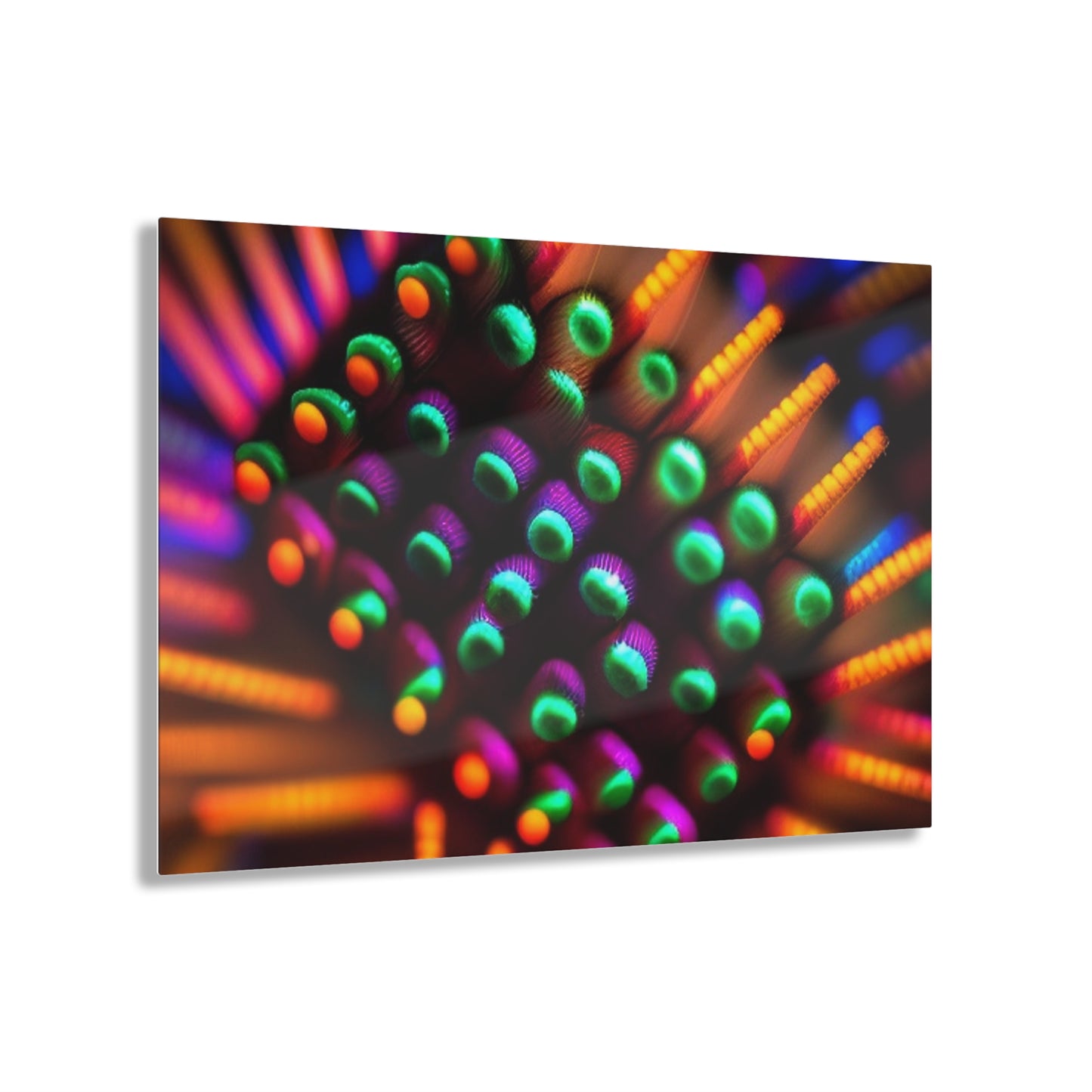 Acrylic Prints Macro Cactus neon square 3