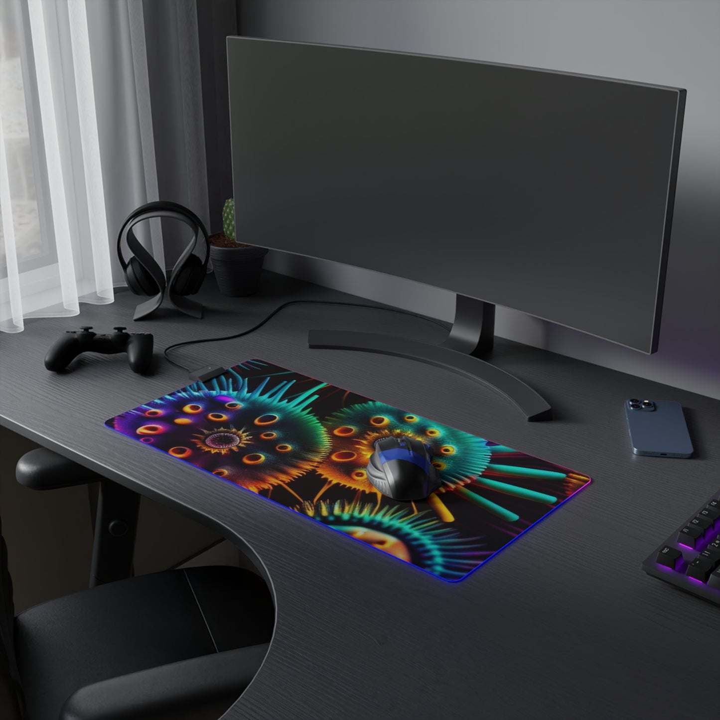 LED Gaming Mouse Pad Neon Macro 4