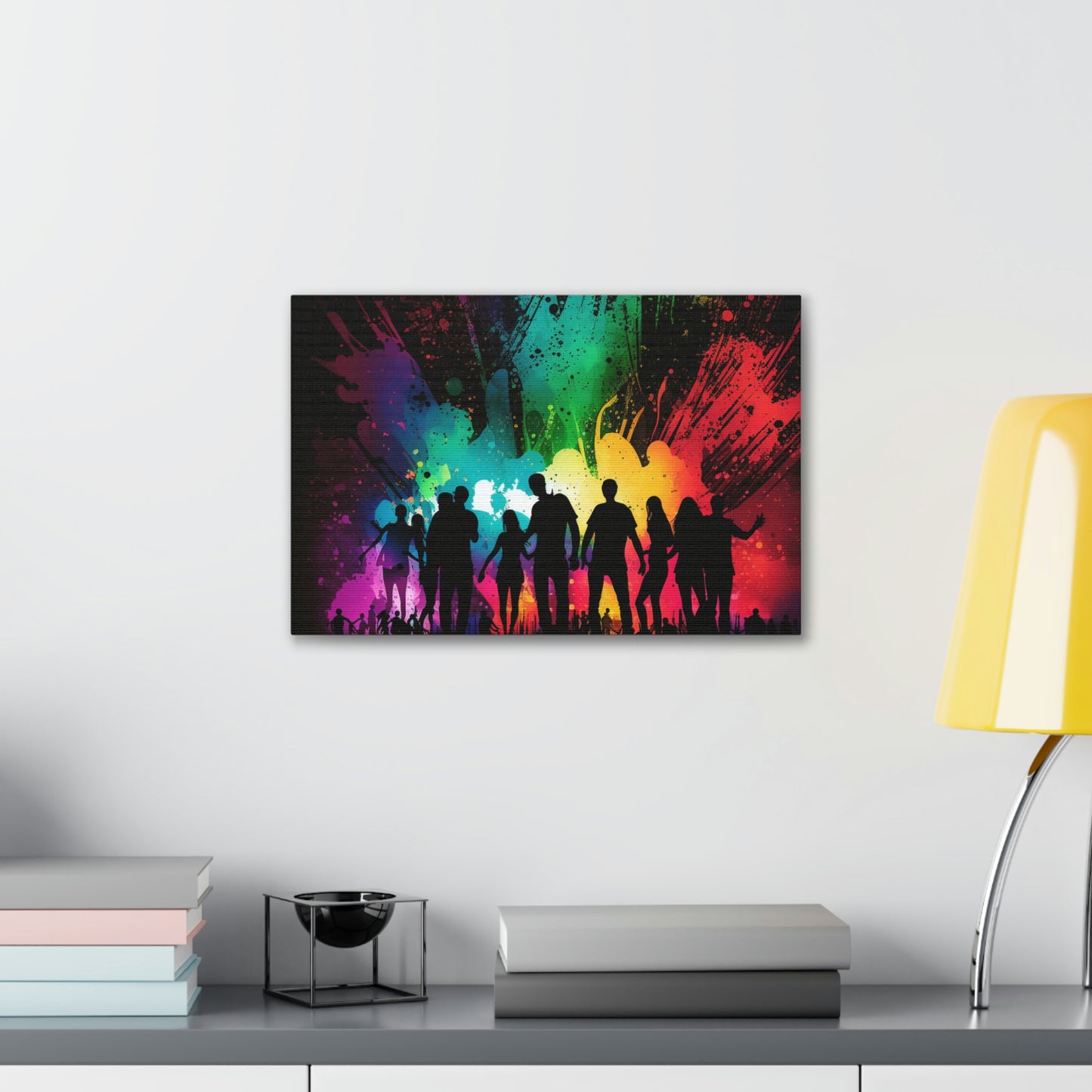 Canvas Gallery Wraps Silhouettes Color Party 1