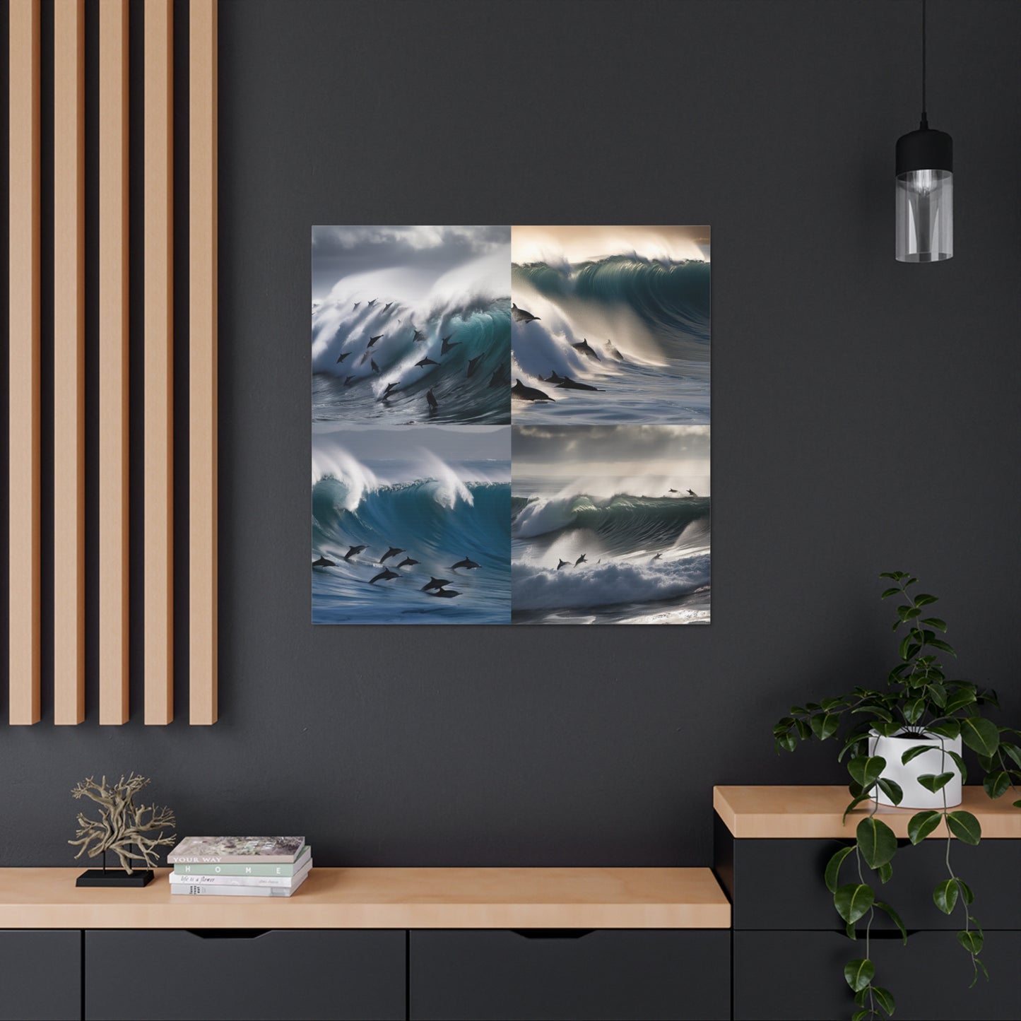 Canvas Gallery Wraps Dolphin Wave 4 Pack