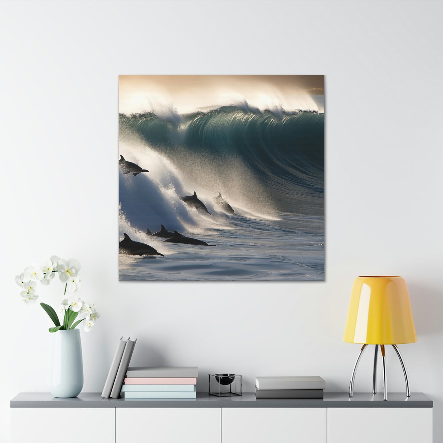 Canvas Gallery Wraps Dolphin Wave 2