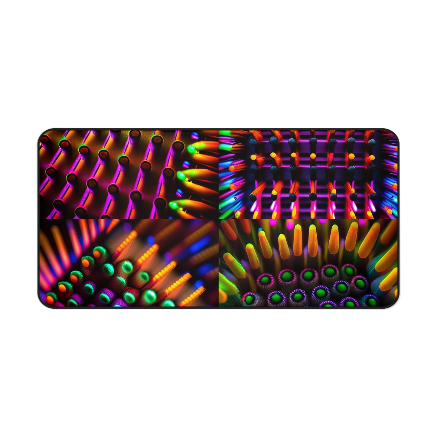 Desk Mat Macro Cactus neon square 4 pack