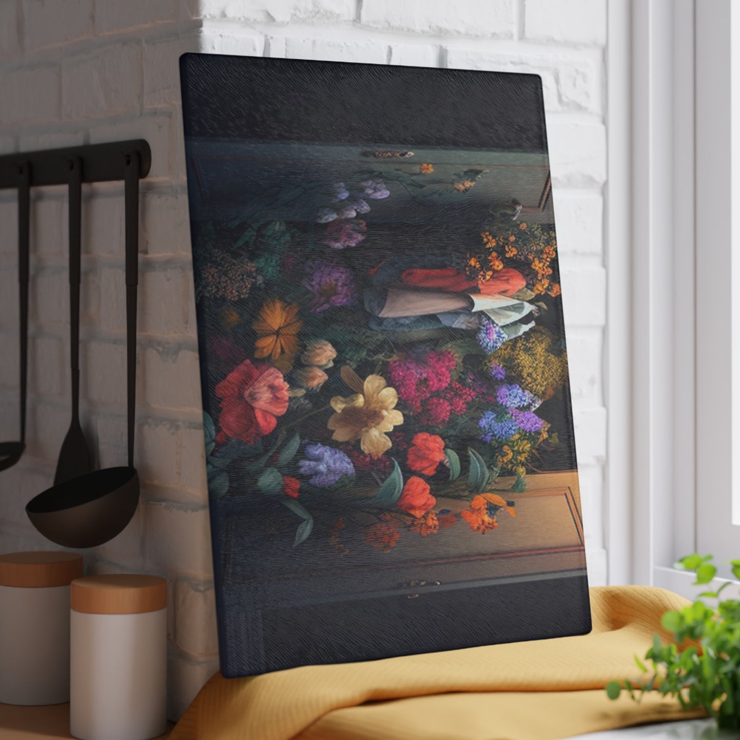 Glass Cutting Board A Wardrobe Surrounded by Flowers 4