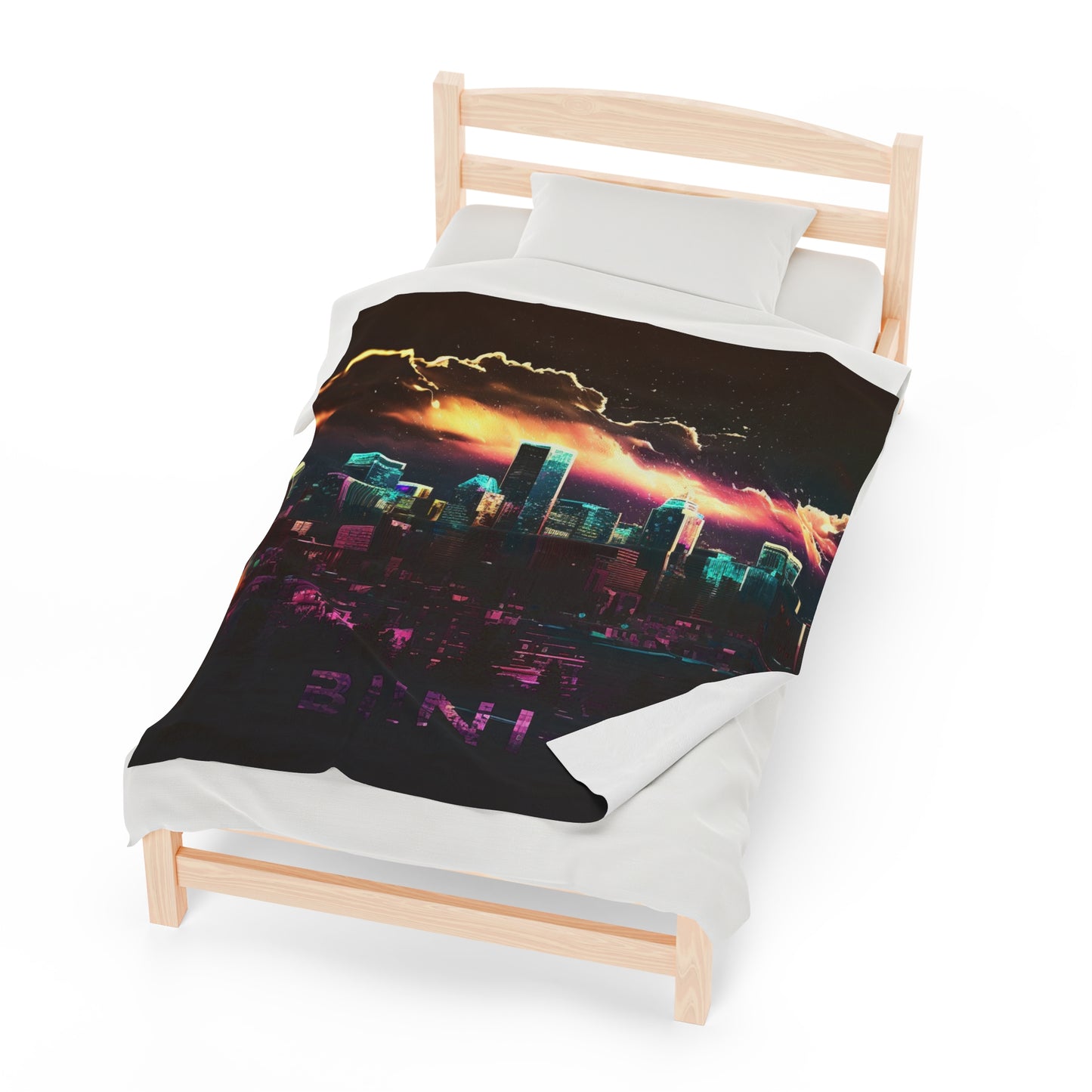 Velveteen Plush Blanket Neon Denver 1