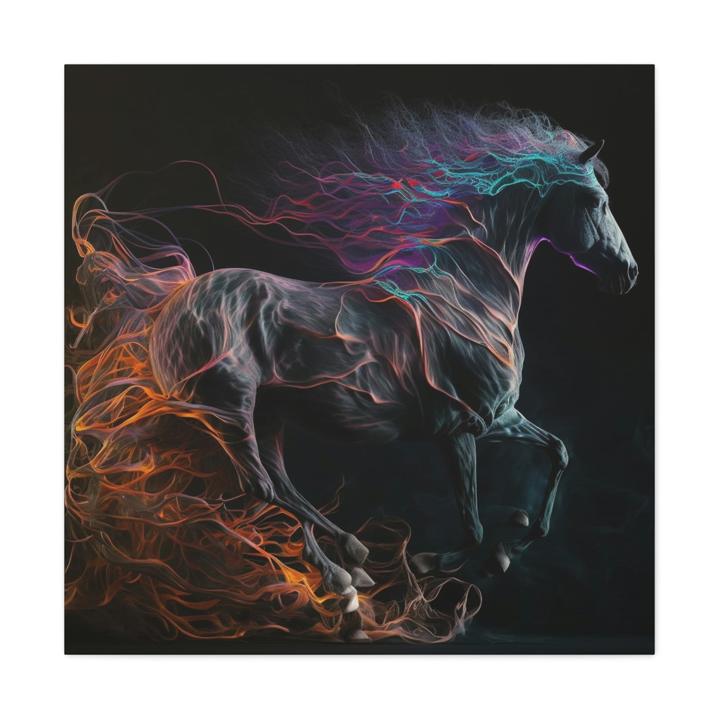 Canvas Gallery Wraps Florescent Horses Mane1