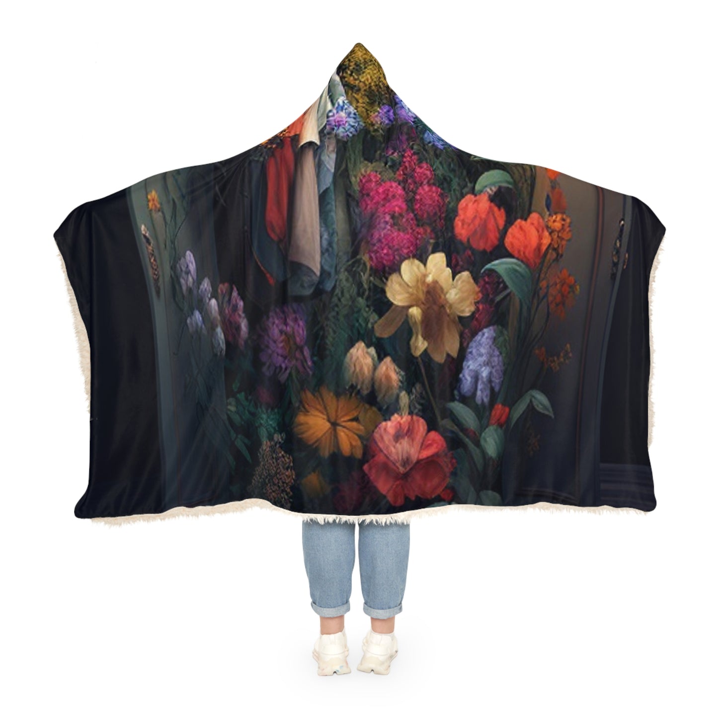 Snuggle Hooded Blanket A Wardrobe Surrounded by Flowers 4