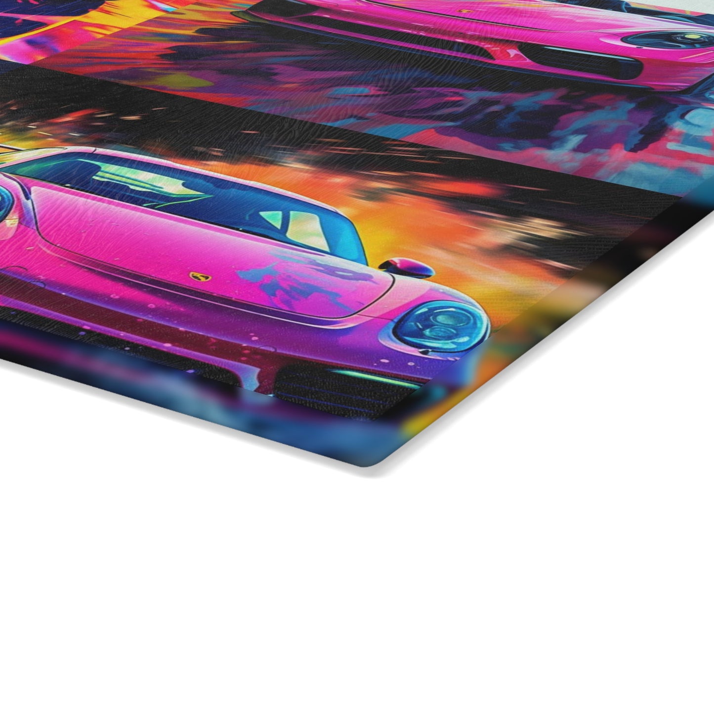 Glass Cutting Board Pink Porsche water fusion 5