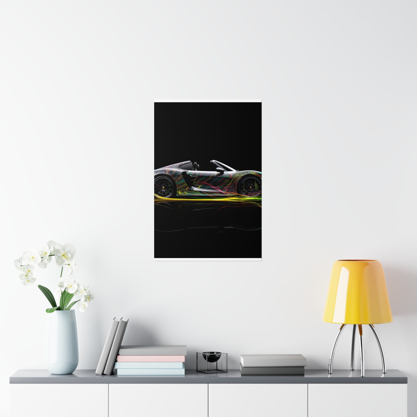 Premium Matte Vertical Posters Porsche Line 1